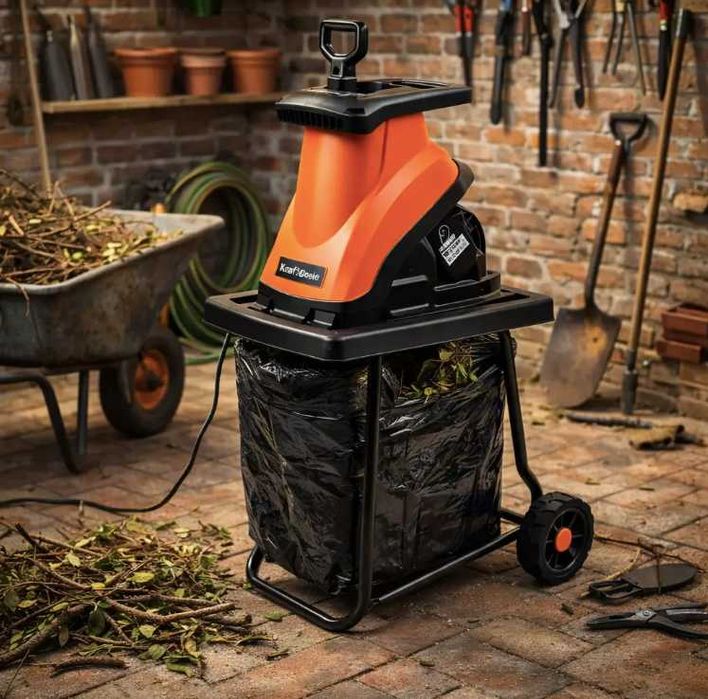 Подрібнювач гілок измельчитель веток електричний дробілка для саду