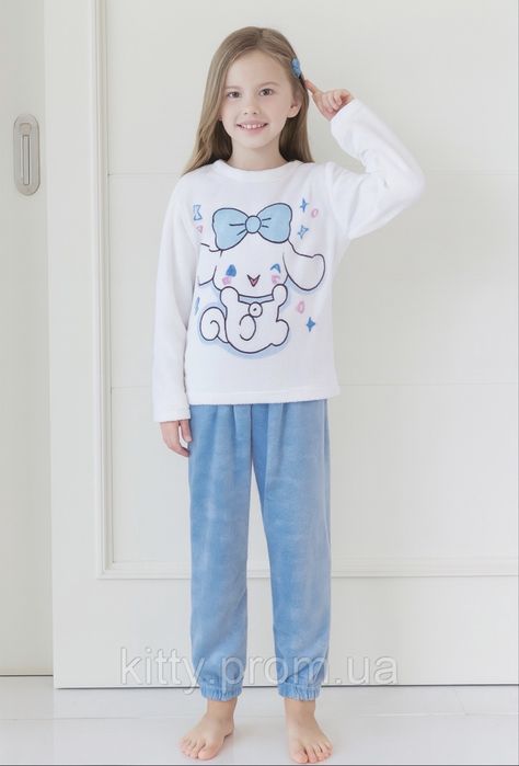 Теплая детская пижама Hello Kitty, Kuromi, Cinnamorol