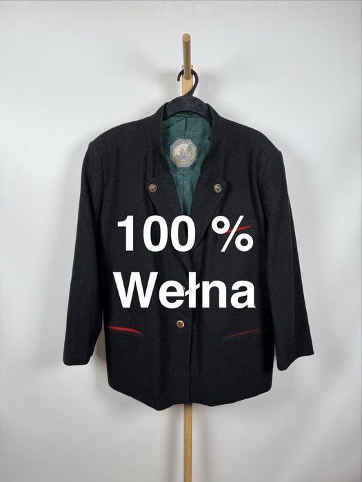 Vintage wełniana marynarka plus size 5XL