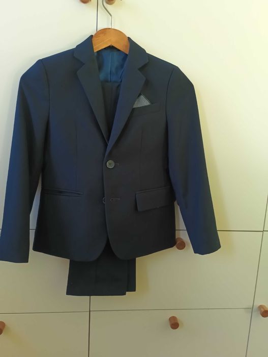 Garnitur komunijny, granatowy, rozmiar 134