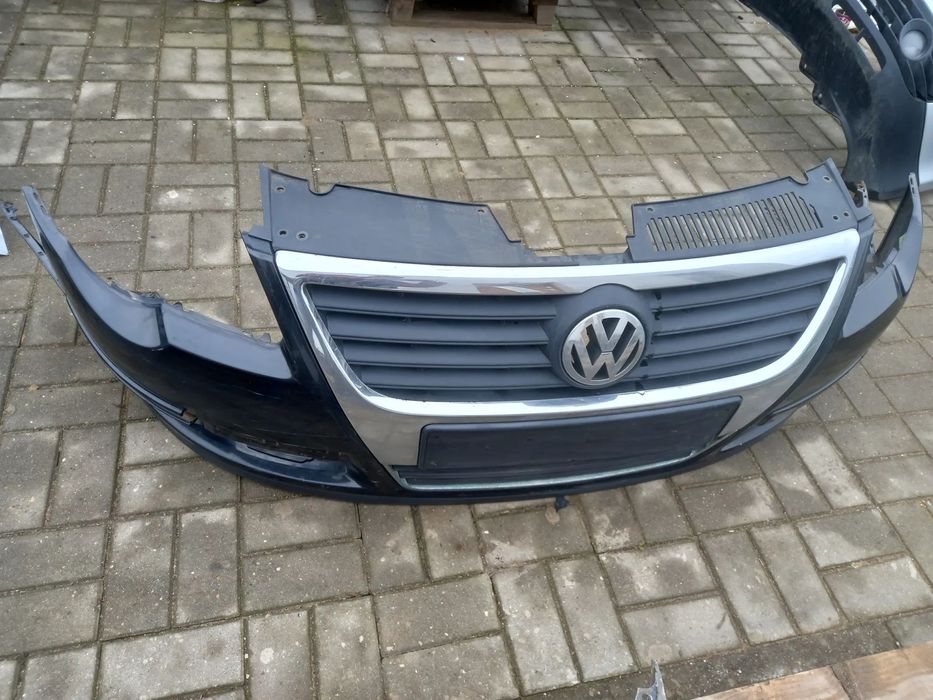 VW PASSAT B6 ZDERZAK PRZEDNI PRZÓD CZARNY