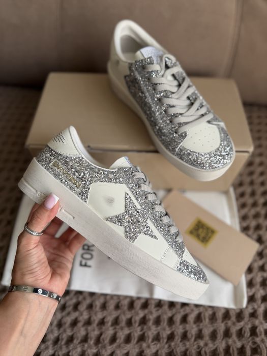 Кеди golden goose GGDB 39 серебристые, срібло