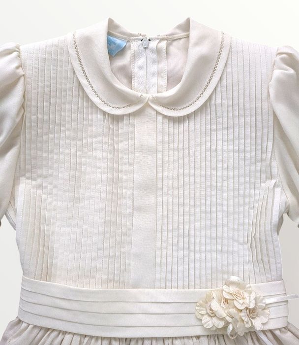Vestido branco pérola clássico de menina (comunhão)
