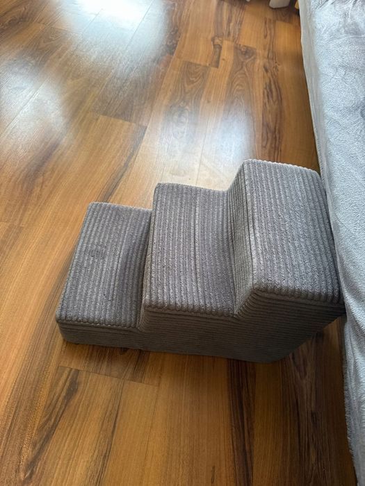 Schodki dla psa, sztruksowe, tapicerowane, 3 stopnie, 30 cm
