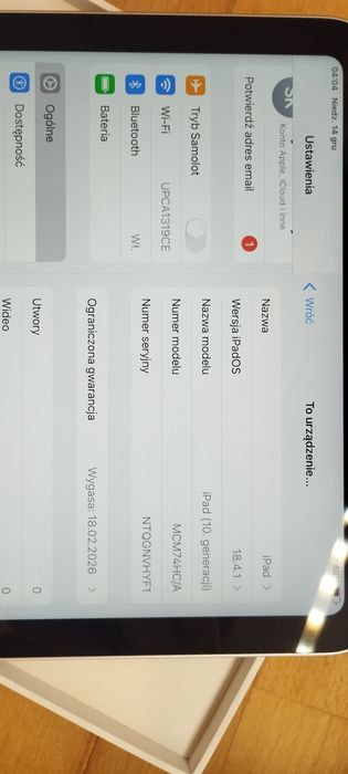 Apple iPad 10 64GB, idealny stan, prawie nowy!