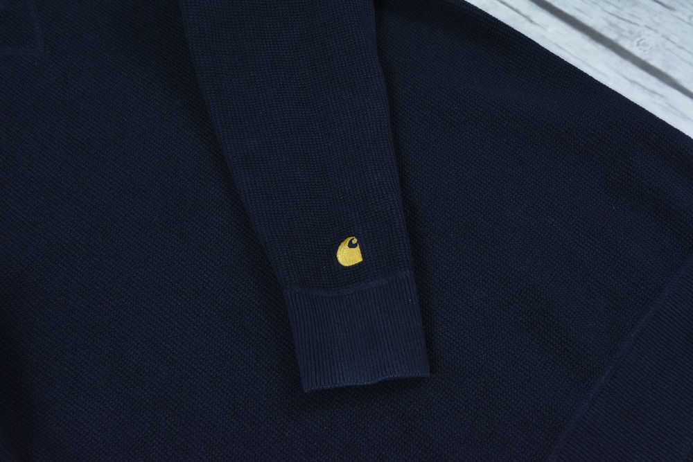 Carhartt WIP Chase Sweater Dark Navy Gold Sweter Crewneck Rozmiar S