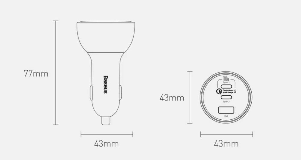 Автомобільний зарядний пристрій Baseus 160W Qualcomm QC 5 Multi-Port