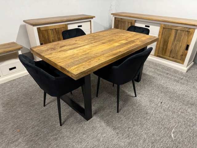 Wyjatkowy stół podstawa U drzewo mango styl LOFT Nowy F-Vat