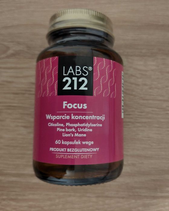NOWY suplement diety Labs212 Focus Wsparcie koncentracji, 60 kaps.