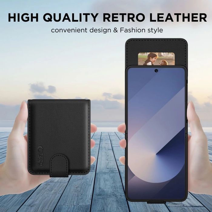 Etui Tech-Protect Wallet na Samsung Galaxy Z Flip 7 - czarne