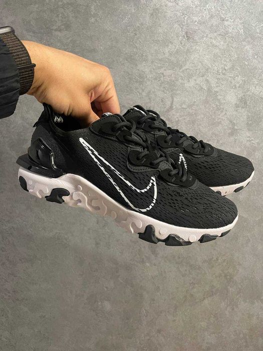Мужские кроссовки Nike React Vision Black and White. Размеры 40-45