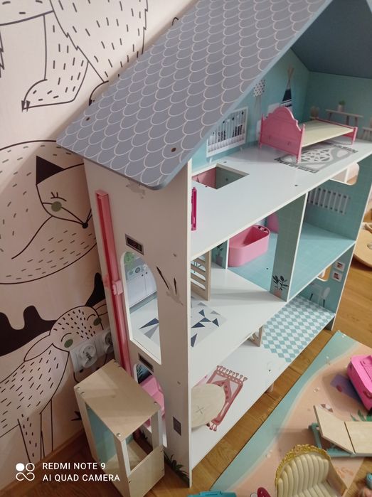 Domek drewniany XL dla lalek auto Barbie kareca kamper lalki