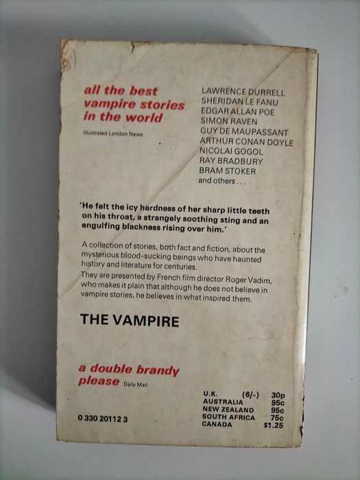 'The Vampire' - An anthology presented by Roger Vadim - 1965 Pan Books