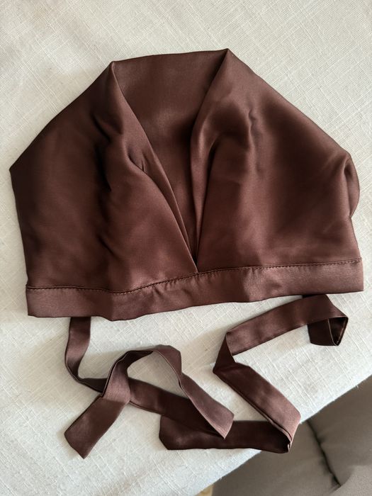 Czepek jedwabny z wiązaniem real silk mulberry