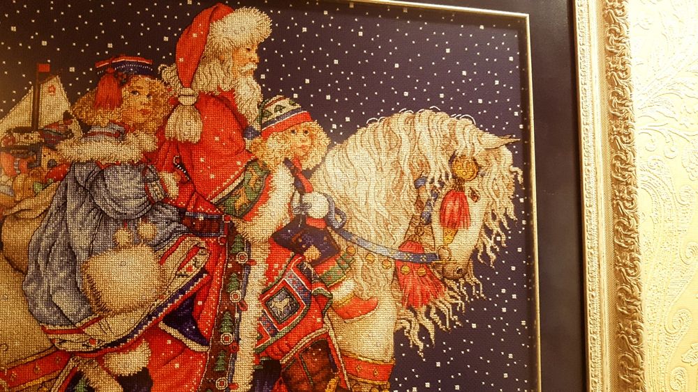 Картина"Зимова казка". Вишивка хрестиком