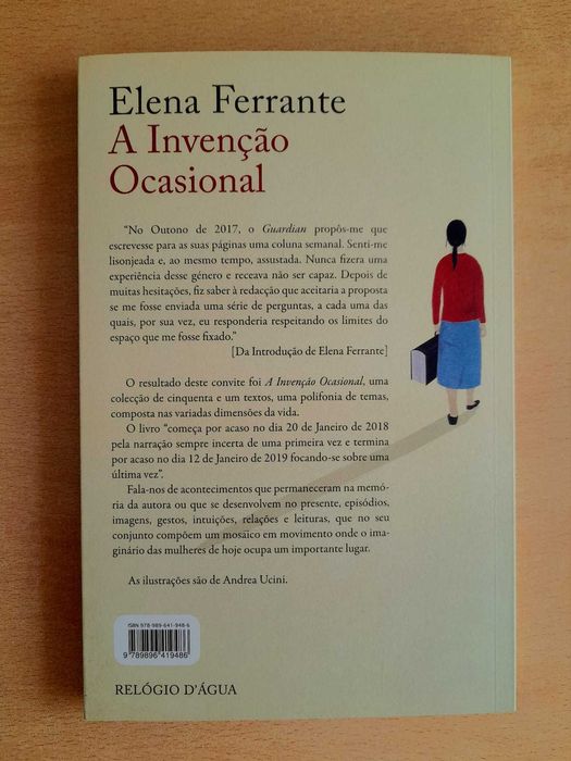 Livro "A Invenção Ocasional" de Elena Ferrante
