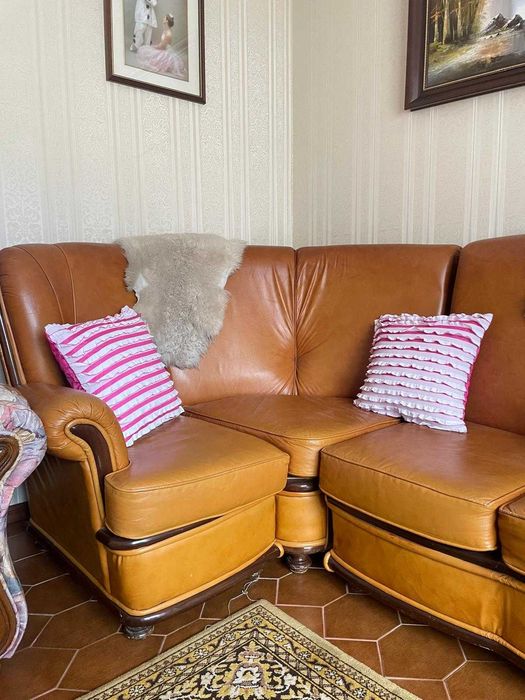 Sofá de canto em pele – confortável e acolhedor