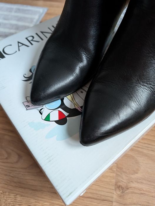 Botki skórzane na szpilce 40