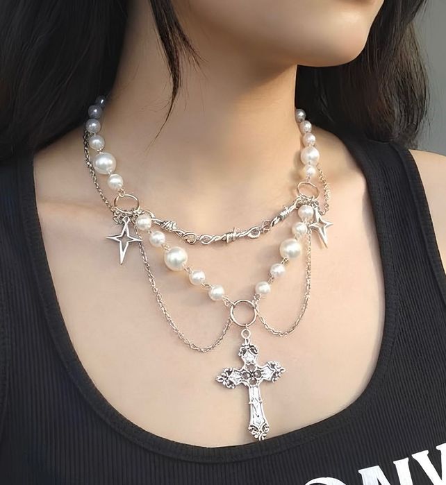 Y2K намисто з перлинами