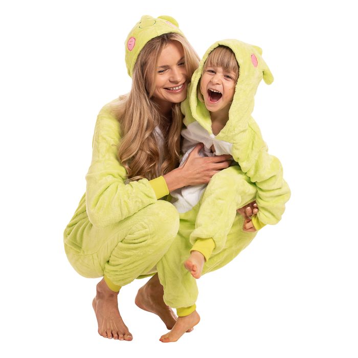 Kigurumi piżama dziecięca żaba - miękka - 125-135cm zielona