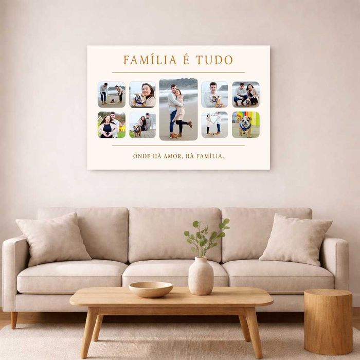 Family Photo Collage Canvas – Arte Personalizada com Pré‑visualização Antes da Impressão