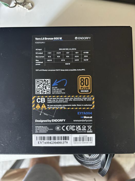 Zasilacz vero L5 bronze 500W