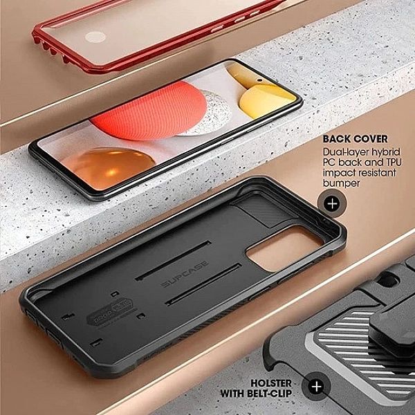 Etui Pancerne 360 Supcase Beetle Pro do Samsung Galaxy A72 Czerwony