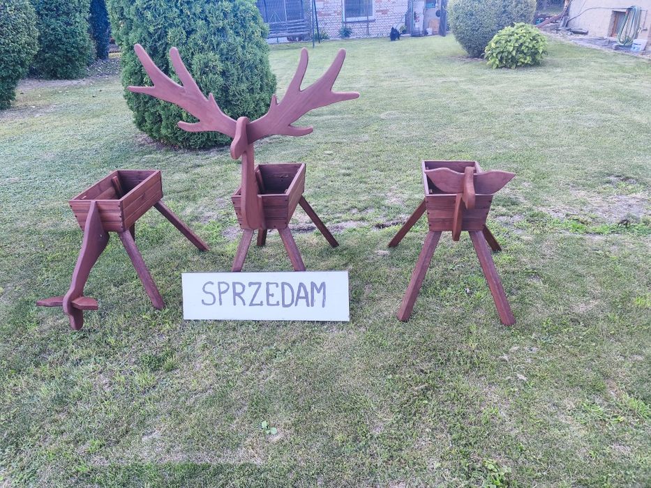 Sprzedam ręcznie robione Jelenie kwietniki