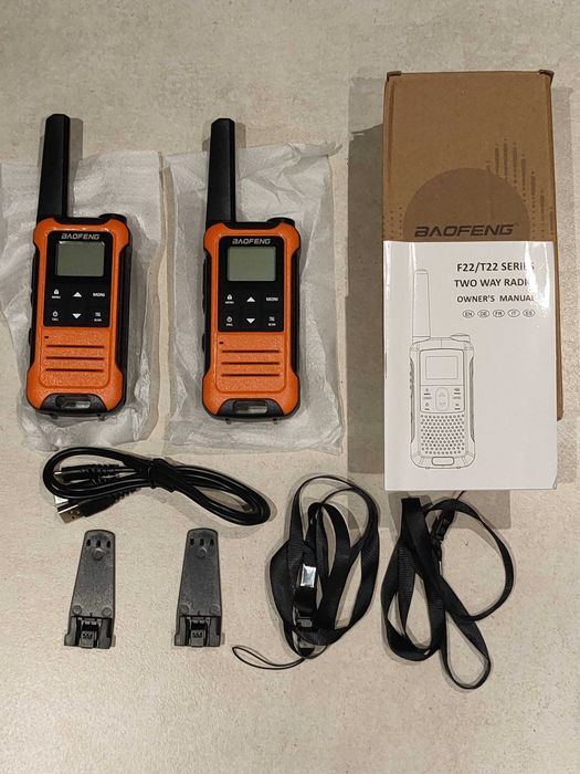 2 x Baofeng F22 Mini Walkie Talkie PMR 446MHz, USB C