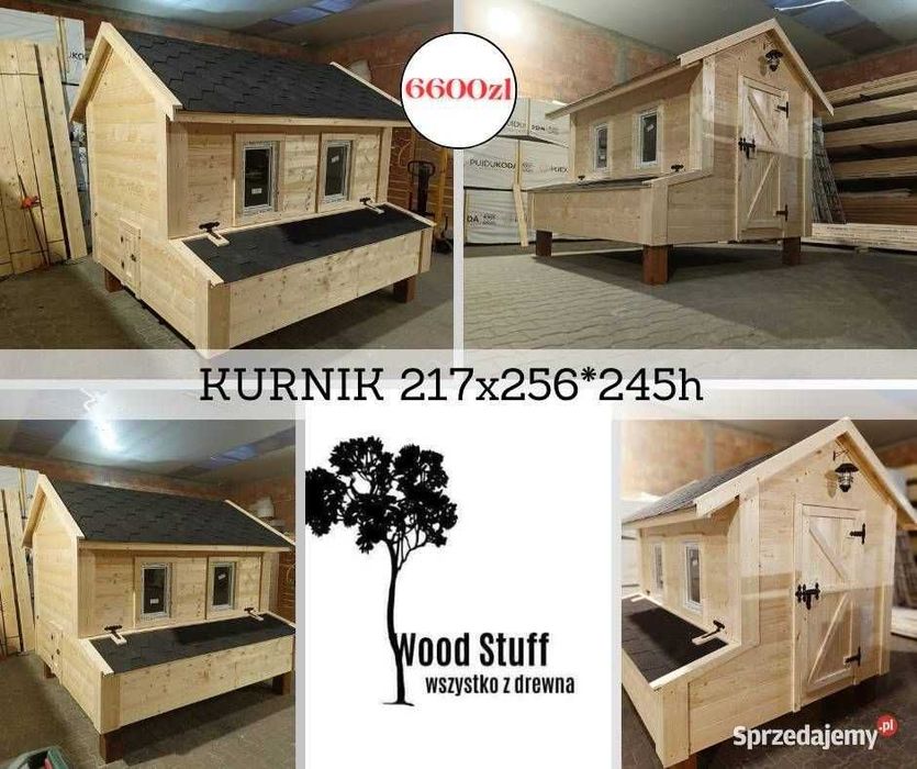 kurnik dla kur, drobiu, kaczek gęsi 217x256*245h PRODUCENT