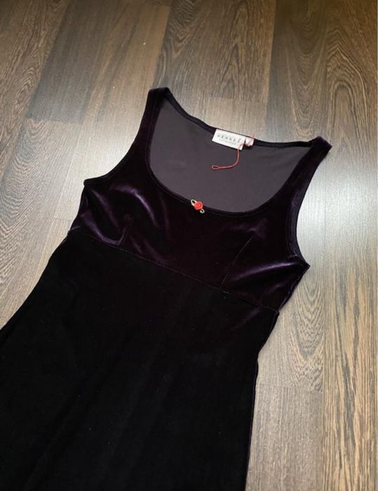 Вінтажна оксамитова фіолетова сукня сарафан