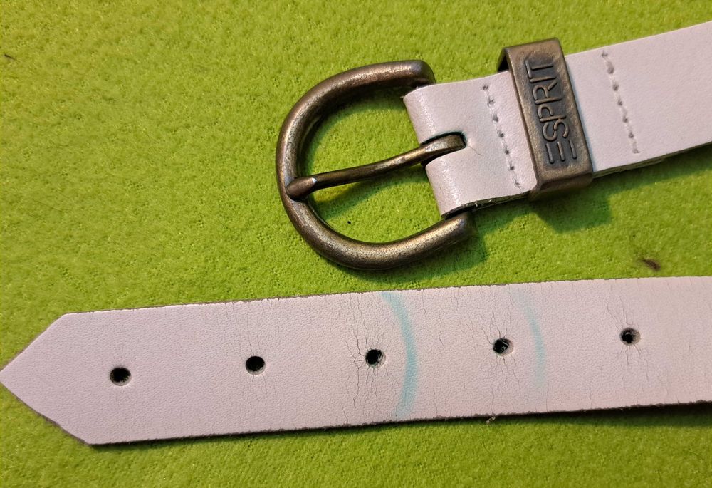 Biały pasek używany 94 cm
