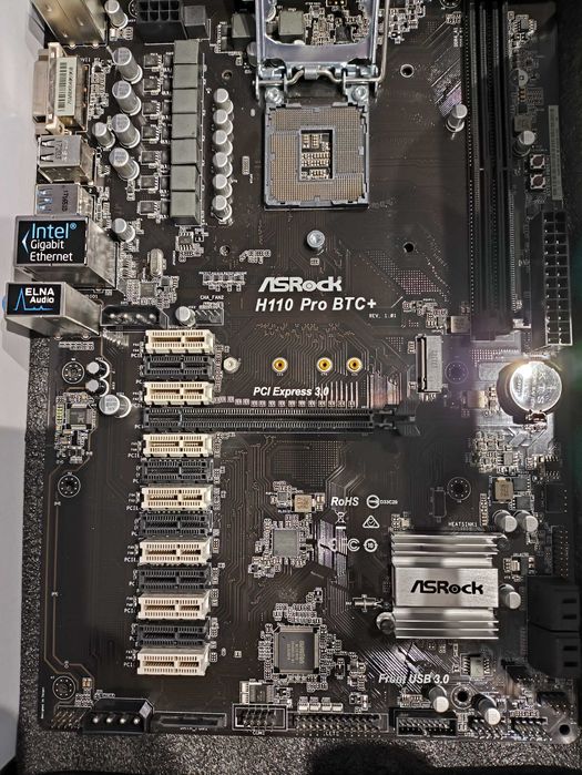 ASRock H110 Pro BTC+ s1151 H110 2DDR4 USB3.0 ATX