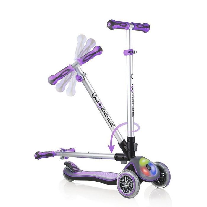 Дитячий самокат Globber My Free Fold Up Lights Elite (фіолетовий)