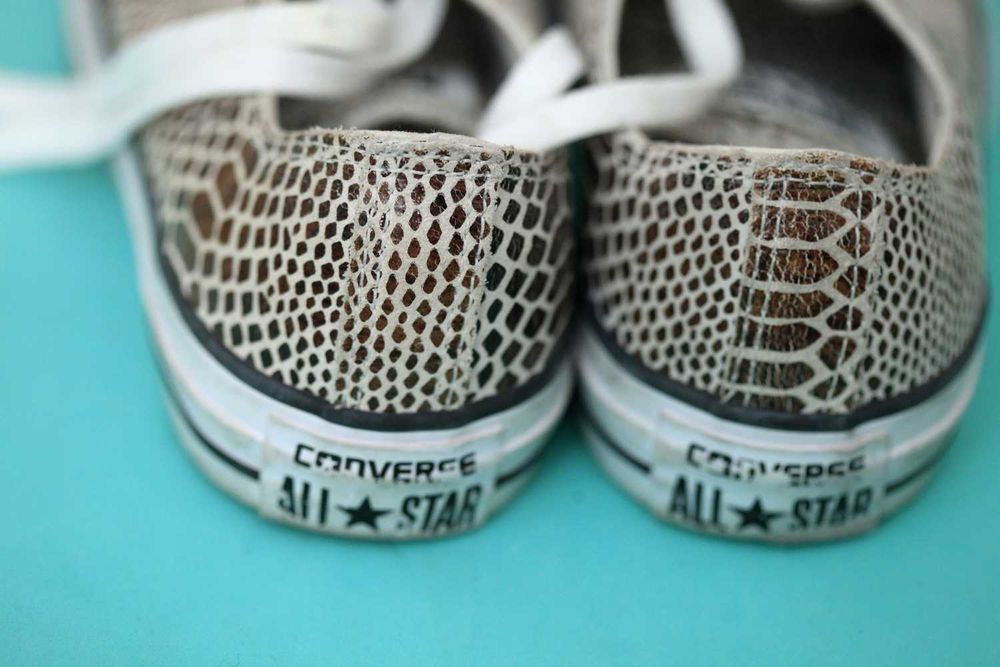 Кеды Converse All Star кожаные с принтом питон, размер 36 (сток)