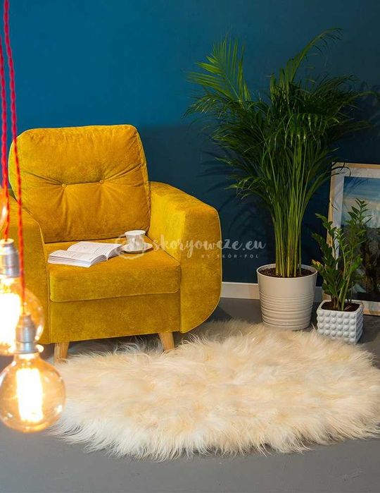 Skóra owcza okrągła biała