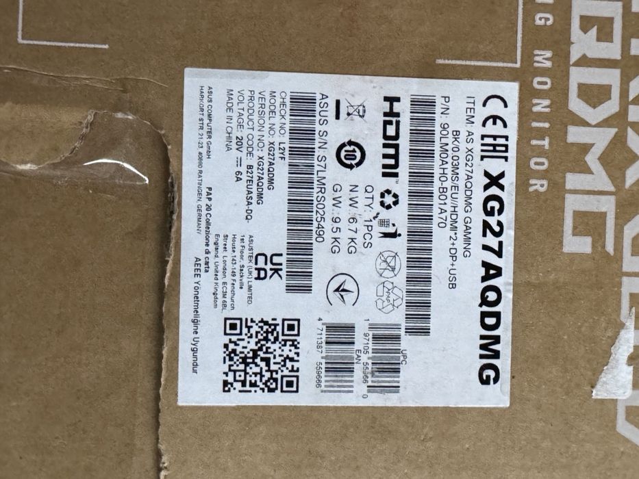 Монитор Asus ROG Strix OLED XG27AQDMG