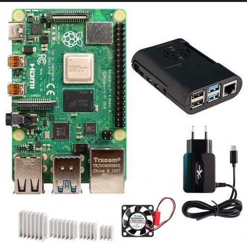 Raspberry Pi 4 Model B  8GB+ obudowa + oficjalny hub USB