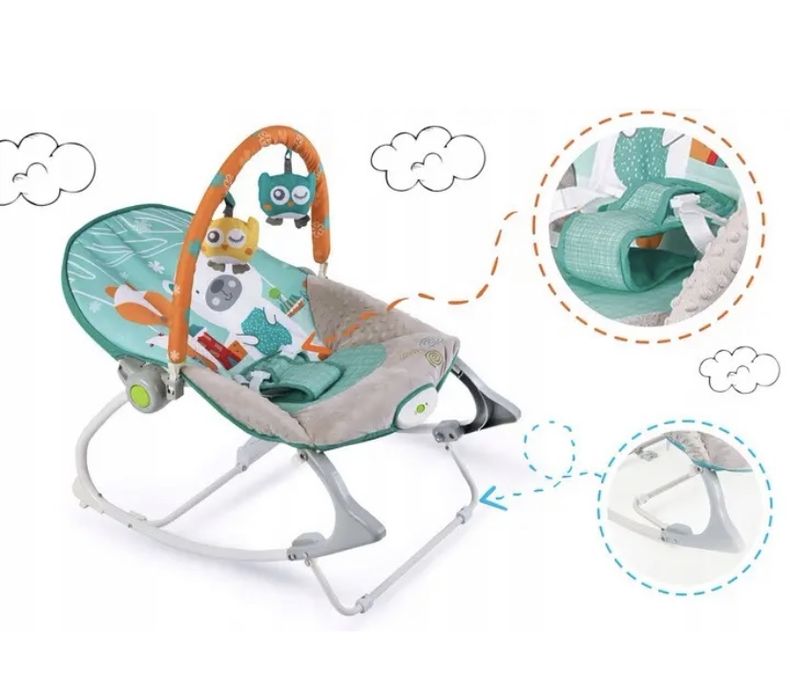 Дитяче крісло шезлонг-гойдалка 3 в 1 "rocker ricokids"