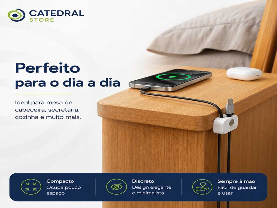 Organizador de Cabos Magnético JOYROOM – 6 Peças Branco