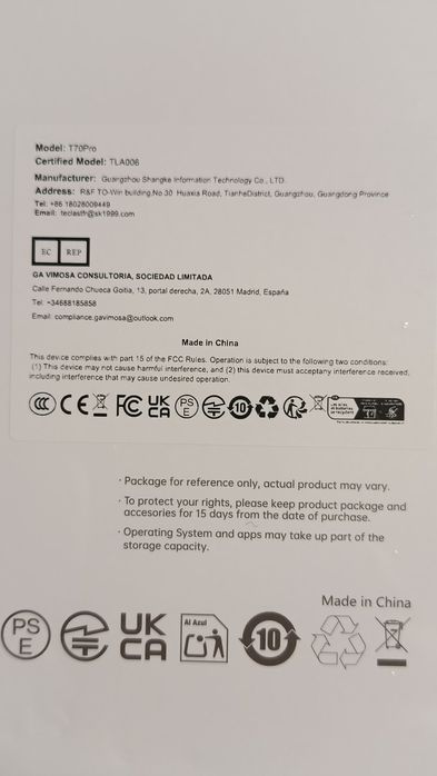 14" планшет Teclast t70 pro.