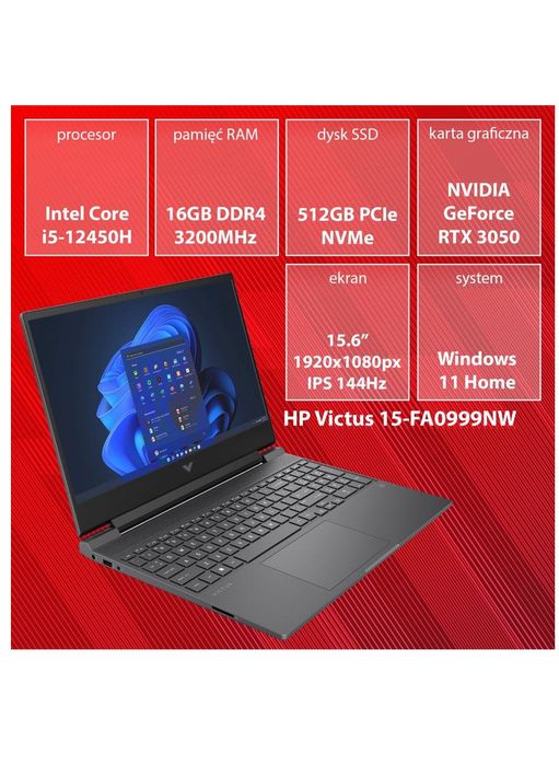 HP Victus 15 – i5 / RTX3050 / 16GB RAM / 512GB SSD