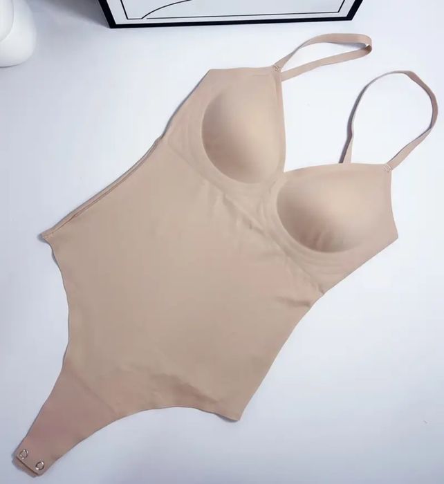 Body damskie beżowe bezszwowe wyszczuplające XS ramiączka regulowane