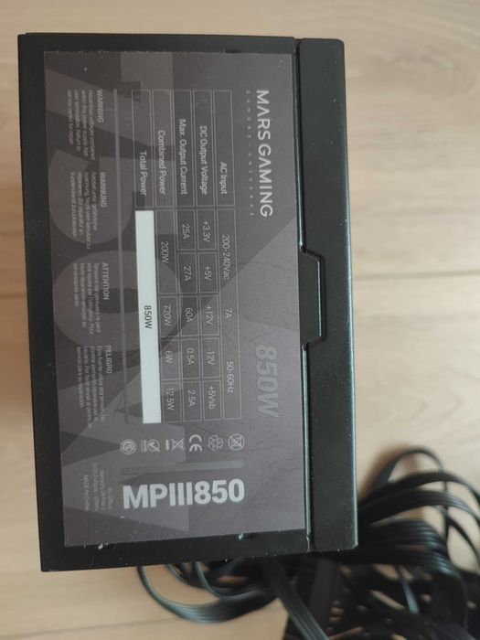 Zasilacz Mars Gaming MPB850 ATX 850 Вт 80 Plus