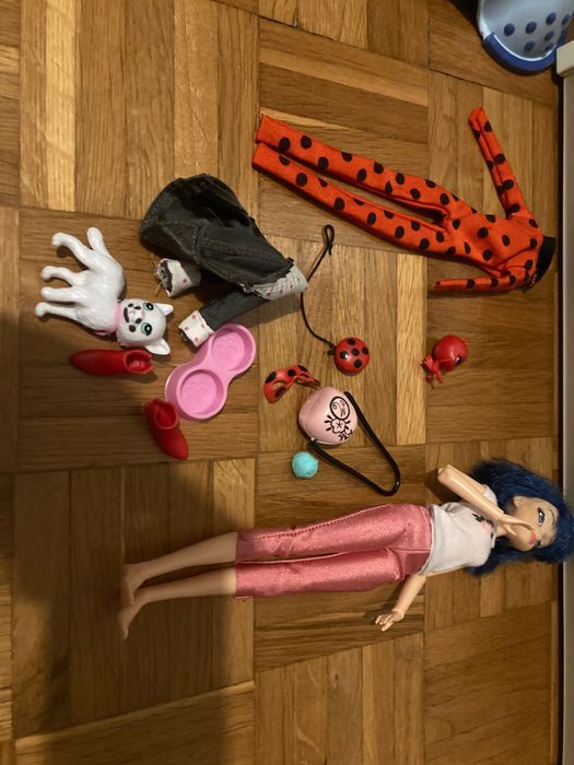 Lalka Marinette Z Biedronka i czarny kot, z akcesoriami