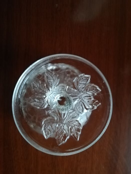 Cukiernica szklana na nozce z PRL