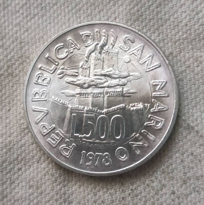 500 лір 1978р. "Праця" Сан - Марино, СРІБЛО.