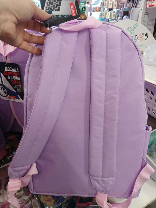 Mochila escolar lilás K-POP 43cm com separador para laptop. artigo oficial novo e embalado