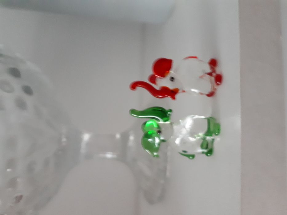 2 mini słoniki szklane