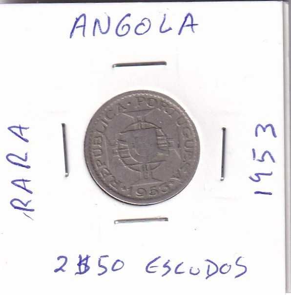 Moeda Angola 2$50 escudos 1953 RARA